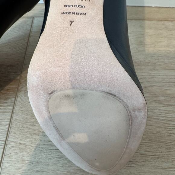 Stuart Weitzman Black Leather Platform Heels – Made in Spain, Size 7 - Picture 6 of 7